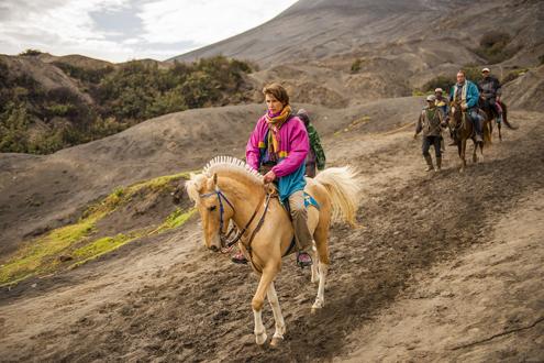 Pony riding around Mount Bromo