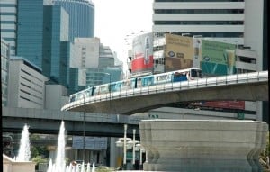bangkok_skytrain_saladaeng Bangkok's 'BTS' trains, which will connect to the new service