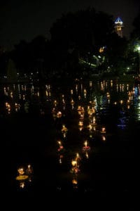 Krathong floating in Bangkok