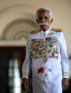 Kuttan - the world's eldest doorman when he died aged 91 years old in 2014.  He had worked for the Galle Face Hotel for 70 years. 