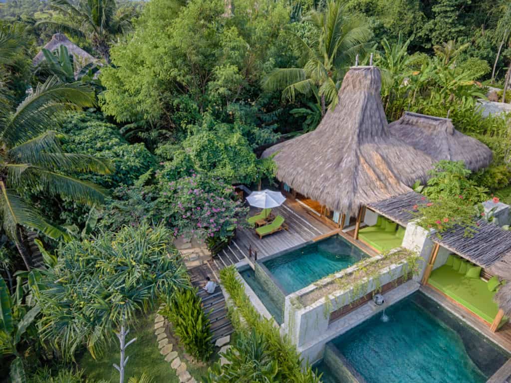 A private pool villa surrounded by greenery at Nihi Sumba in Indonesia