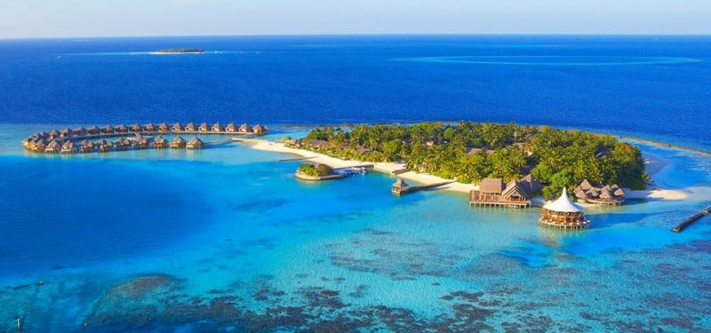 Aerial View of Baros in the maldives