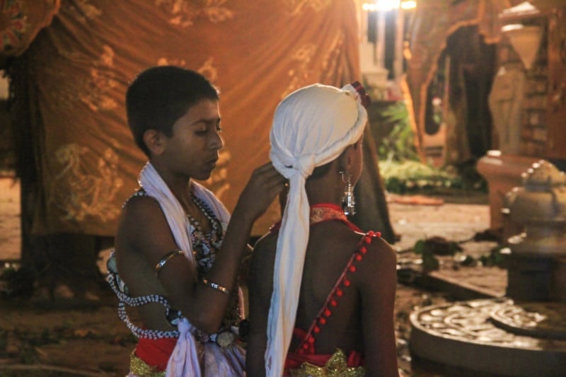 Young temple dancers at the Kandy Perahera