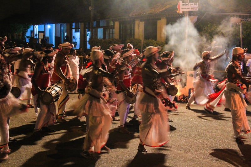 Kandyan Dancers in the procession at the Esala Kandy Perahera