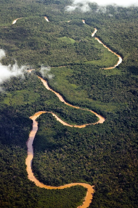 Aerial Photo of the Kinabatangan River in Sabah