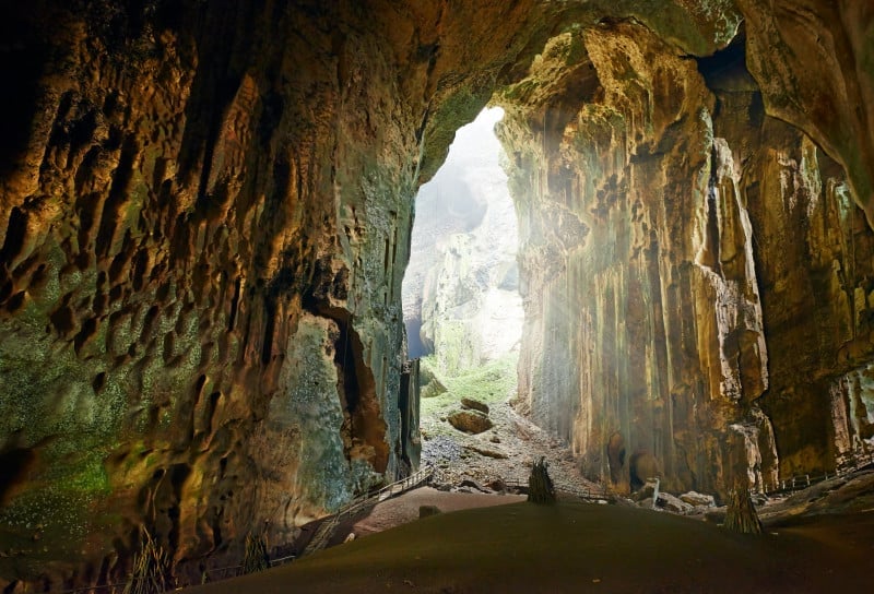 One of the most beautiful caves of Borneo Gomantong that they live in a lot of cockroaches and bats. Malaysia