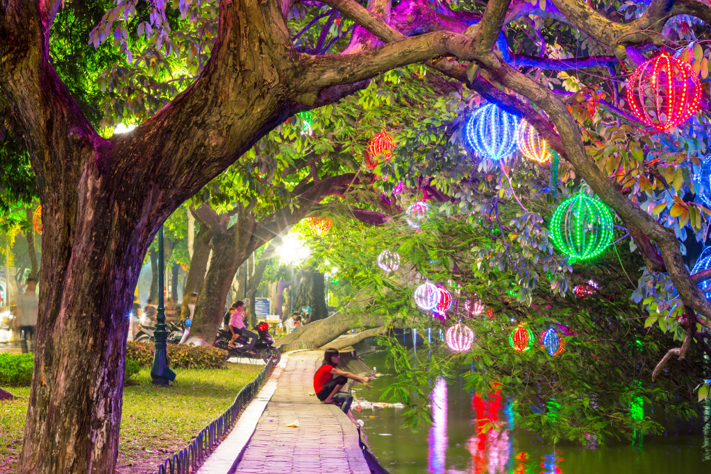 Ngoc Son Temple park in Hanoi, Vietnam