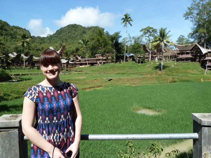 Tourist at a Toraja Village in Sulawesi