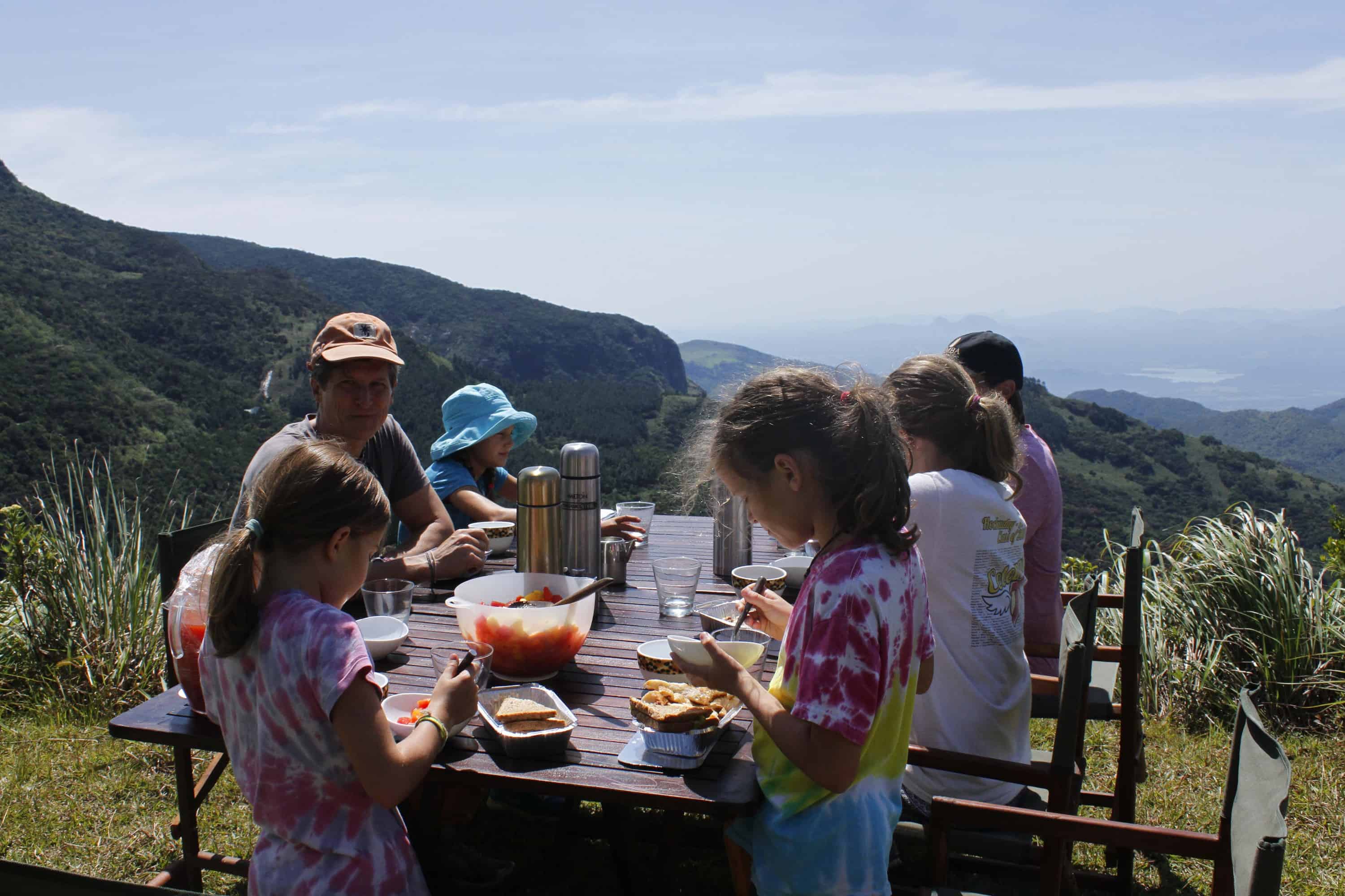 Family Christmas holiday in Sri Lanka at Breakfast time