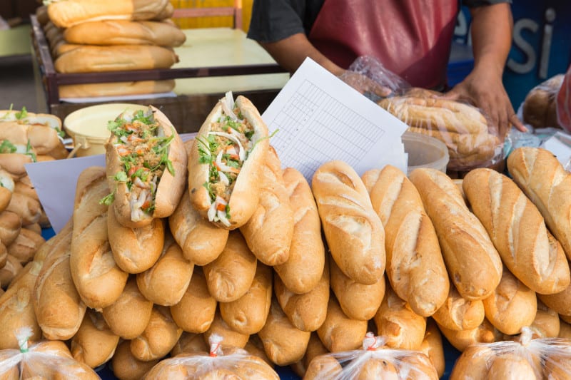 Khao Jee is a baguette and a culinary example of a long history of intermingling cultures of Indochina and France