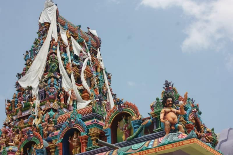 Hindu temple in Sri Lanka during a festival