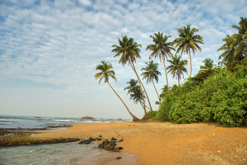 Sandy beach near Galle on the south coast of Sri Lanka