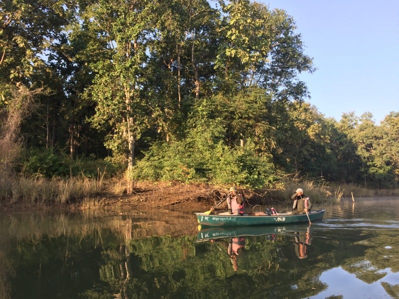 A naturalist and traveller on a canoe trip in Satpura National Park