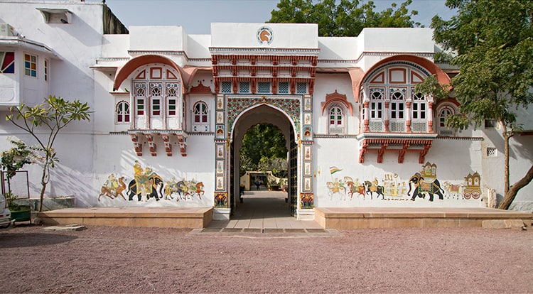 The entrance to Rohet Garh, a heritage hotel in rural Rajasthan