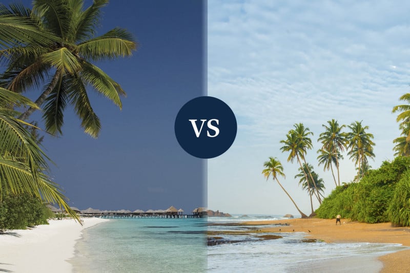 Sri Lanka vs Maldives beach
