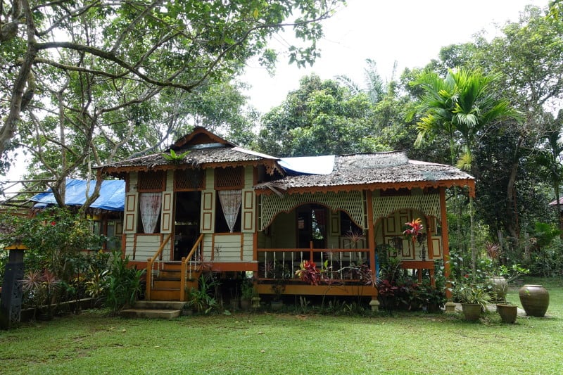 The traditional main house of Suka Suka Homestay in Malaysia