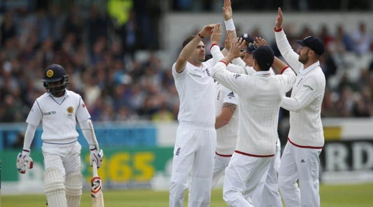 James Anderson celebrating a wicket for the England cricket team