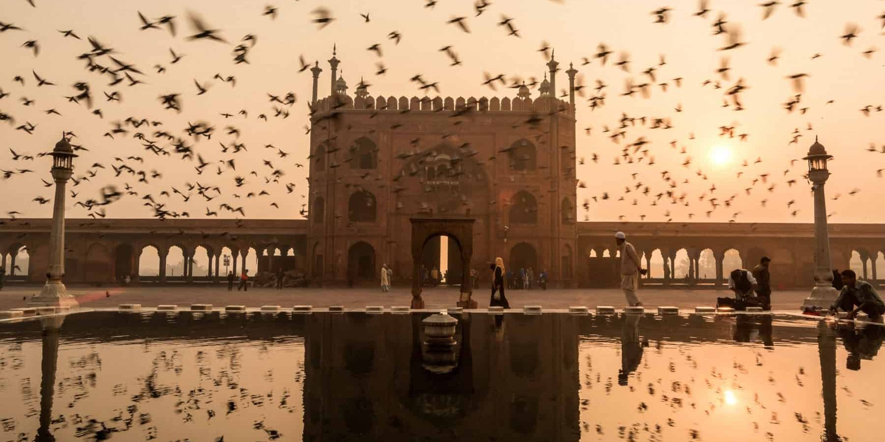 Jama Masjid at sunrise in Delhi, Northern India