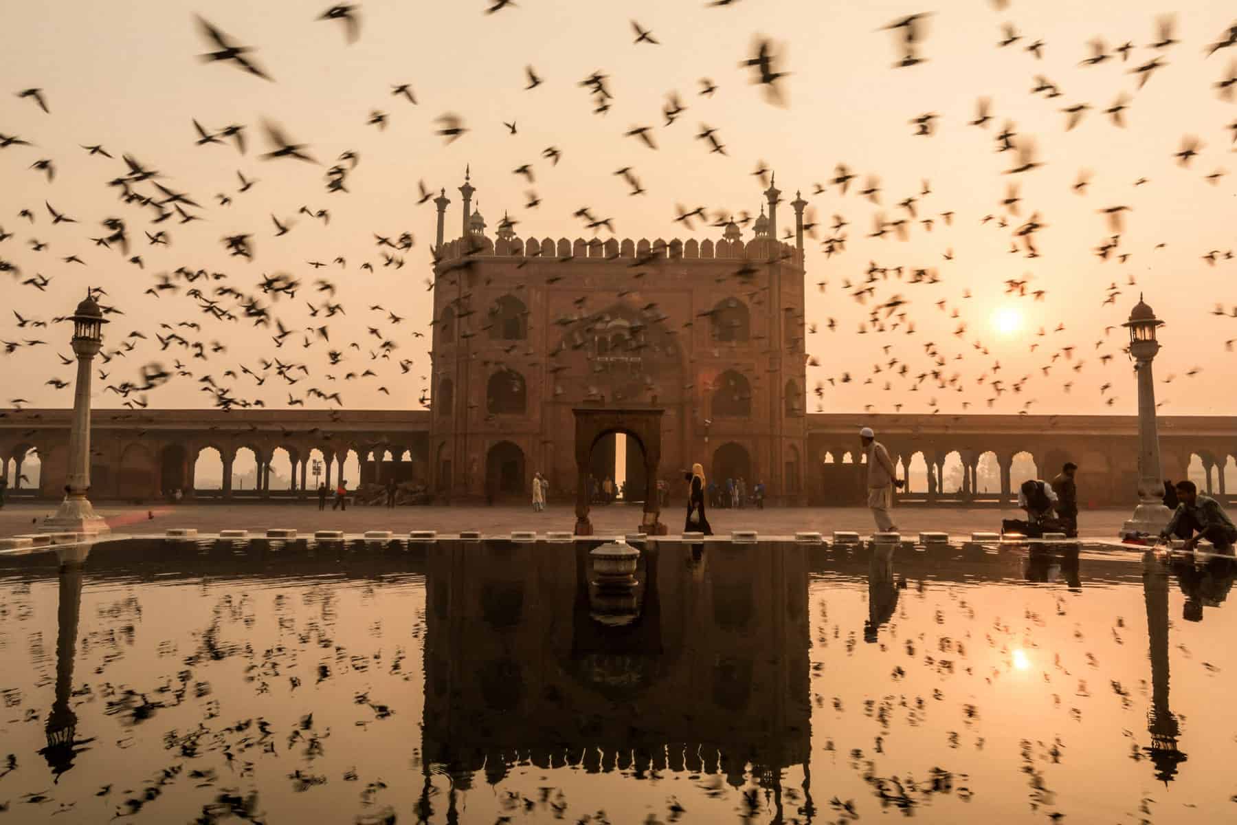 Jama Masjid at sunrise in Delhi, Northern India