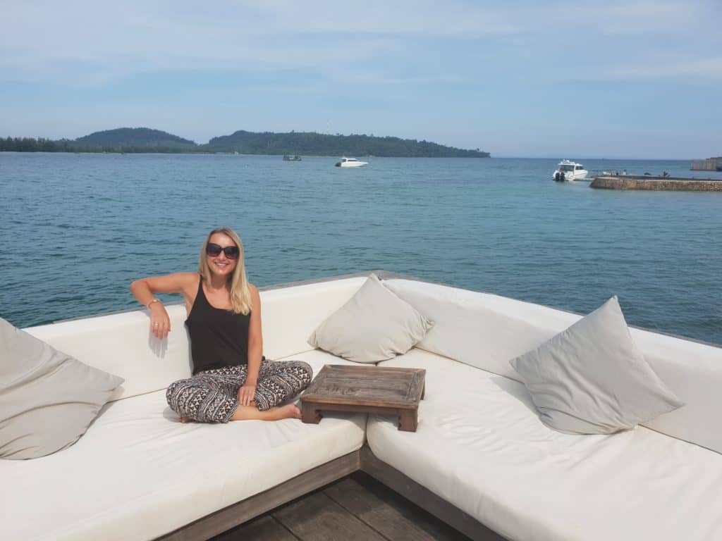 Travel Consultant Holly enjoying the views of the Koh Rong Archipelago