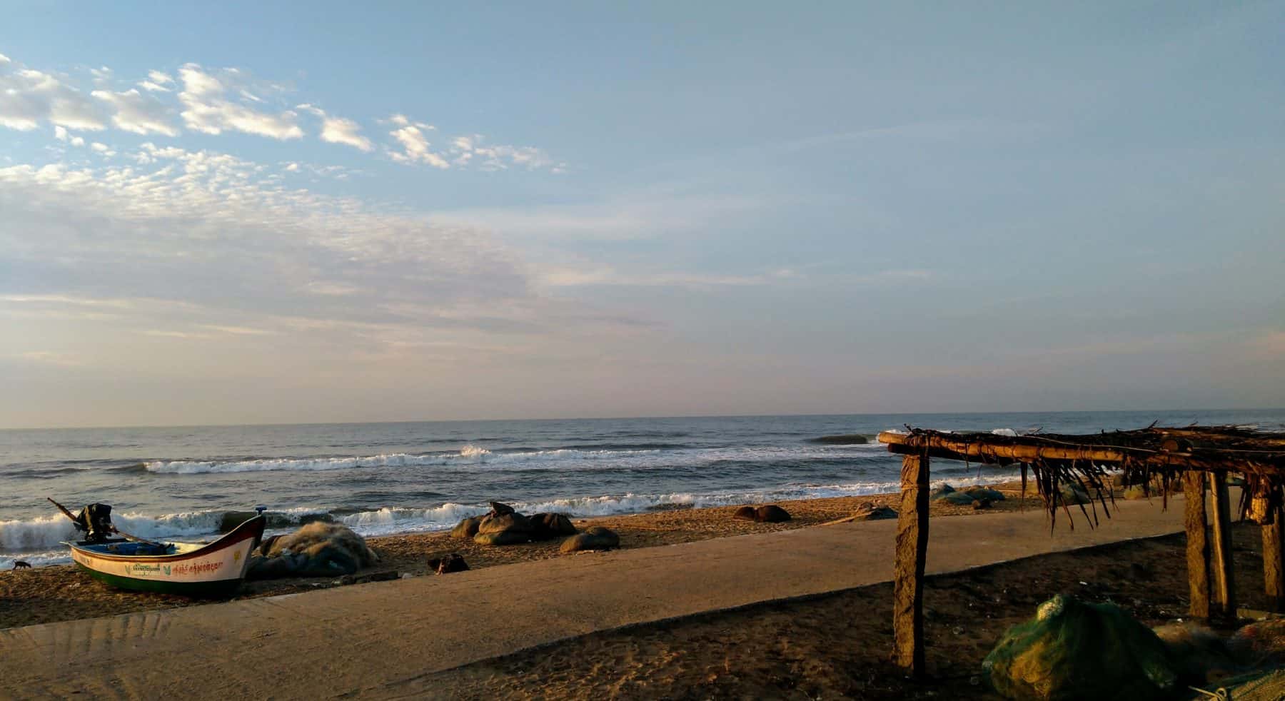 Fisherman boat at Mahabalipuram beach