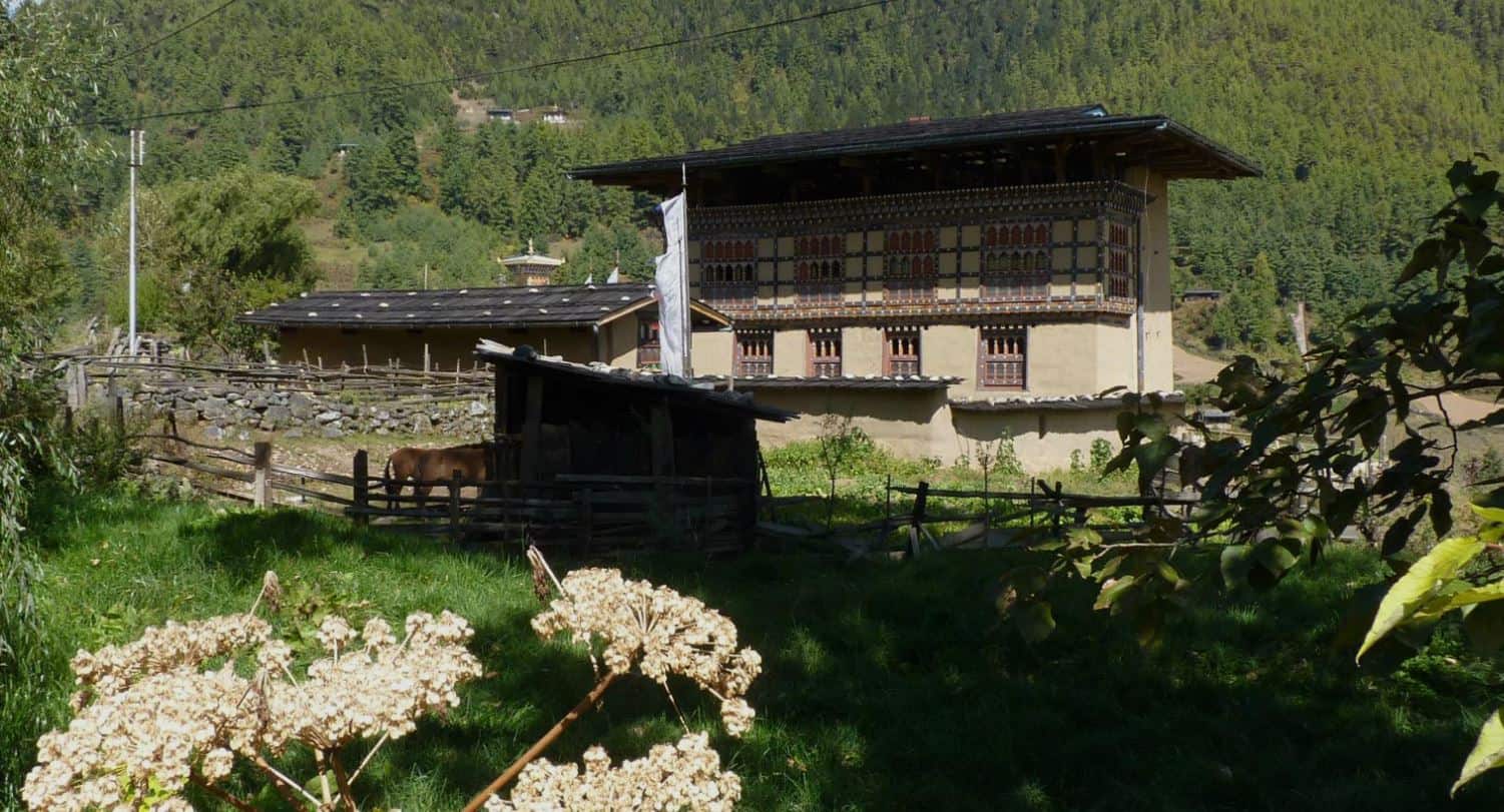 The traditional farm building of Lechuna Heritage Hotel in the Haa Valley