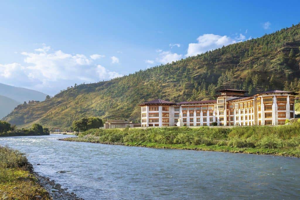 Le Meridien Hotel in Paro sat on the banks of Paro Chu