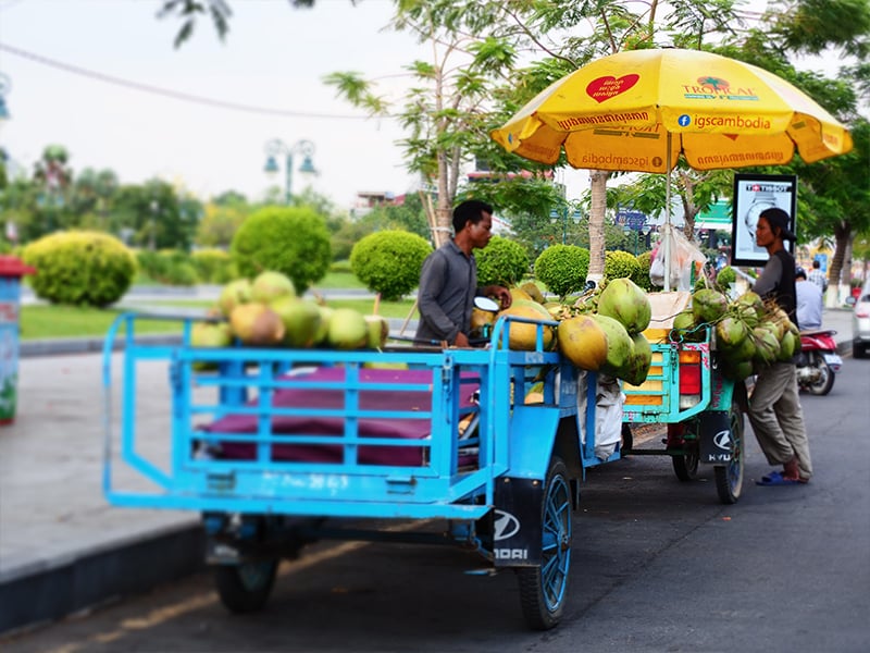 Market in Phnom Penh selling fresh fruit