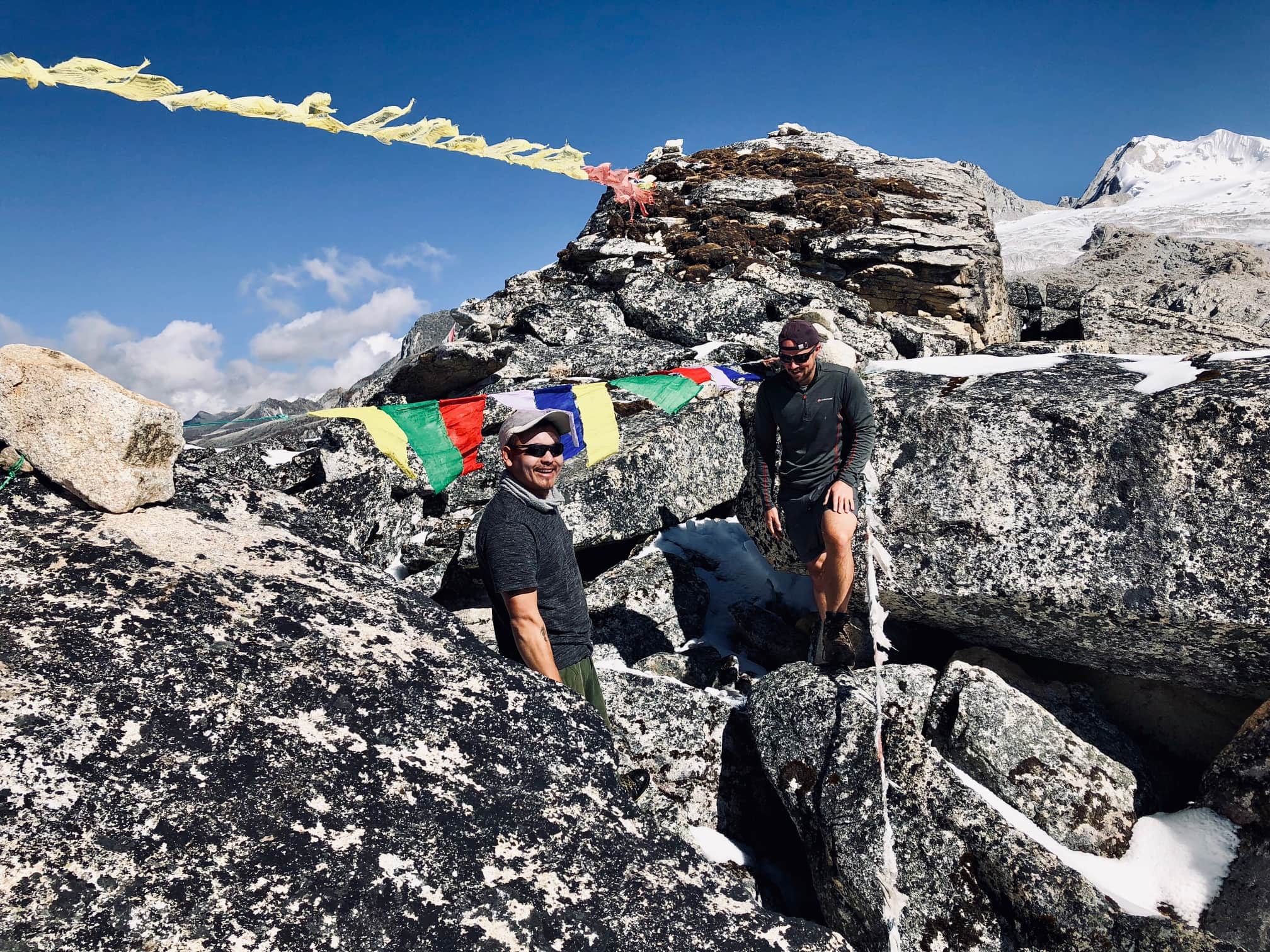 Putting up Prayer Flags in Bhutan