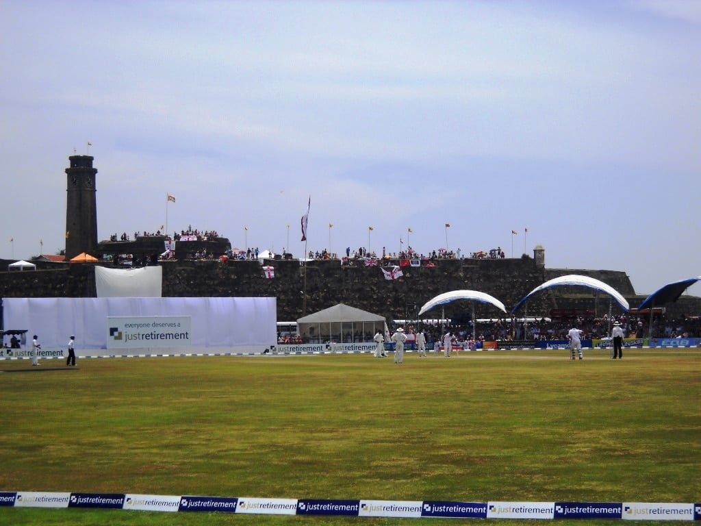 Galle cricket stadium with the fort in the background