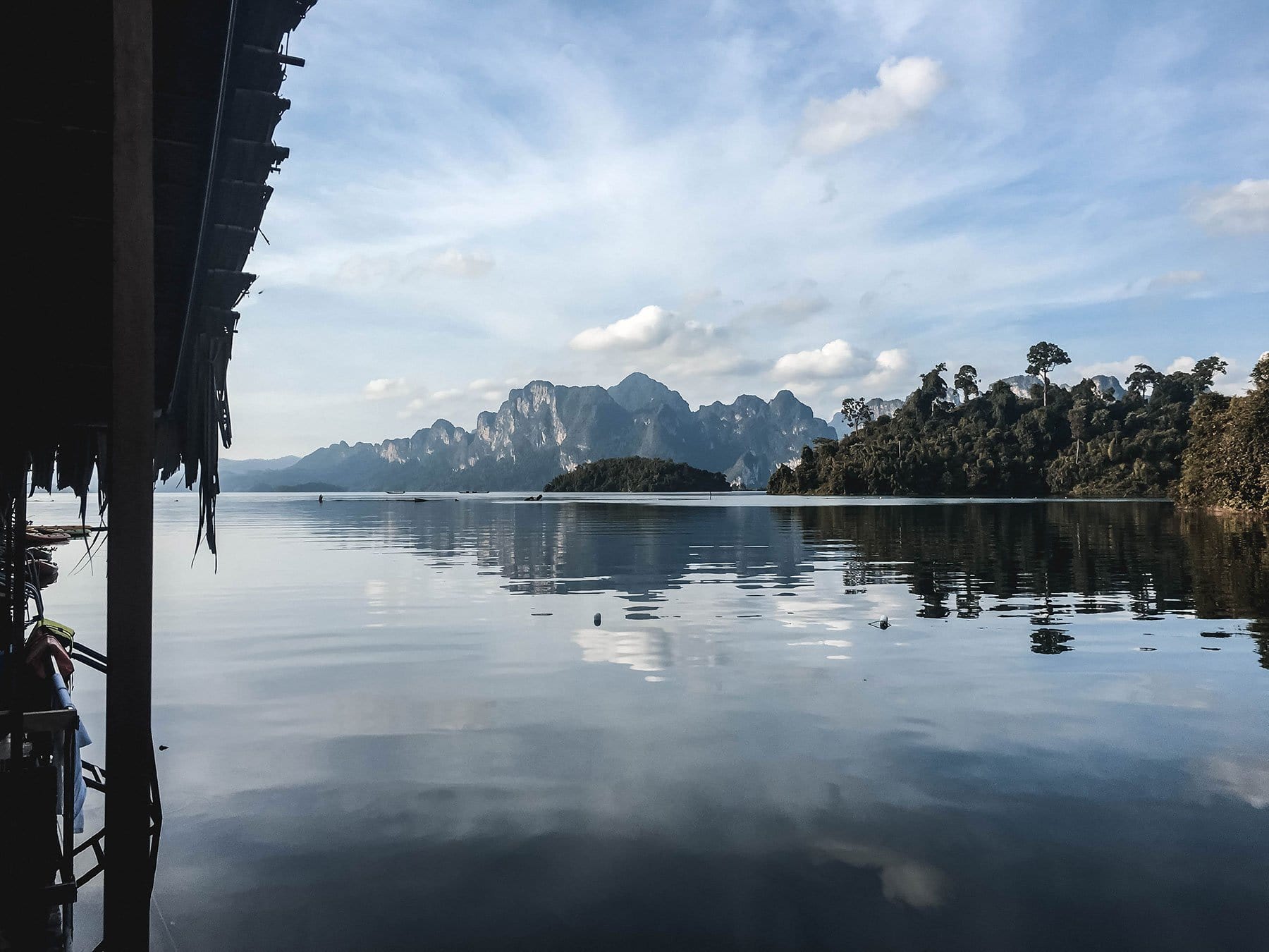 View from floating hotel in Thailand