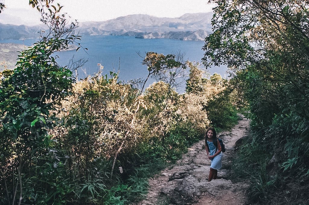 Family member hiking in new territories of Hong Kong