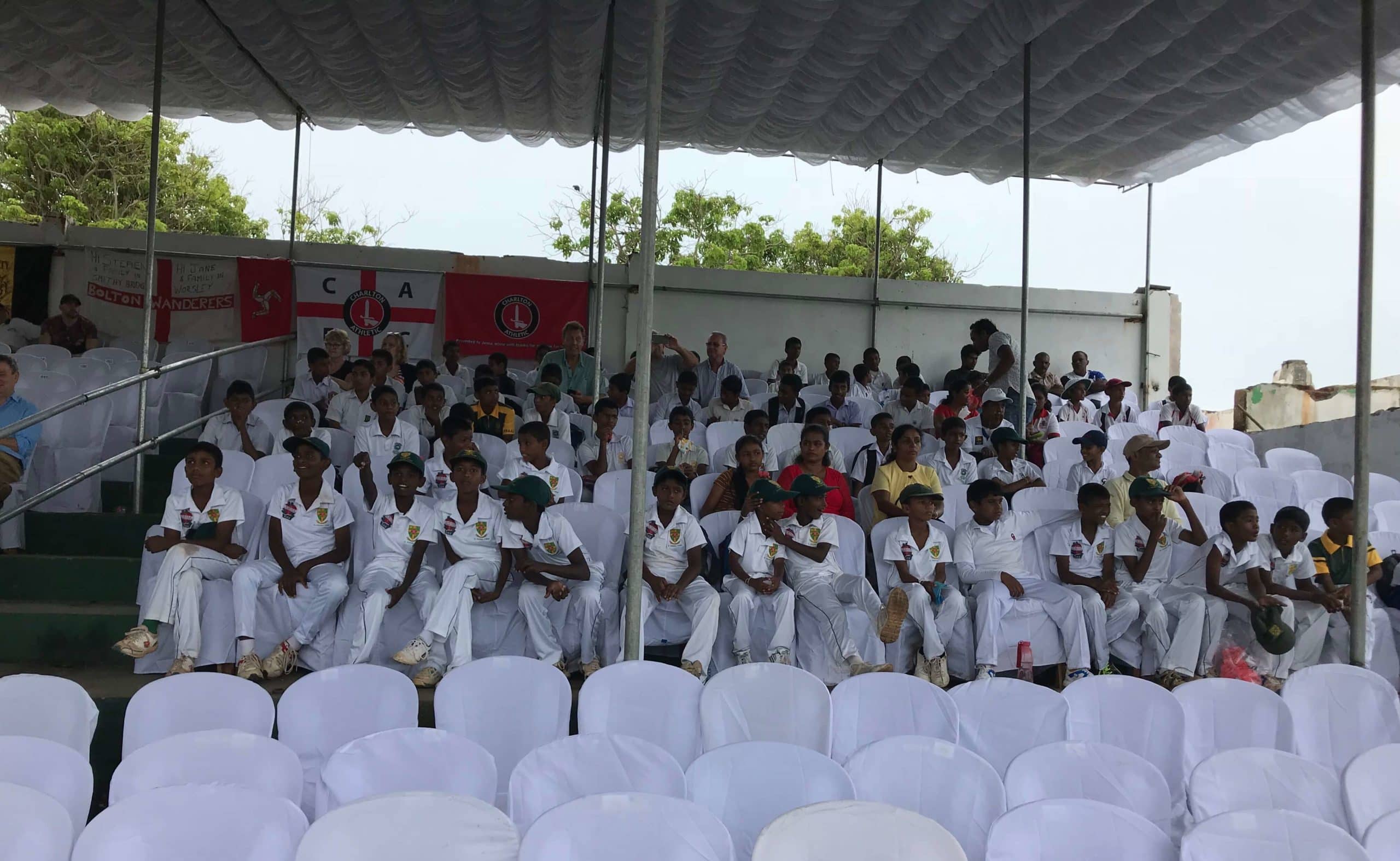 Children watching cricket in Galle