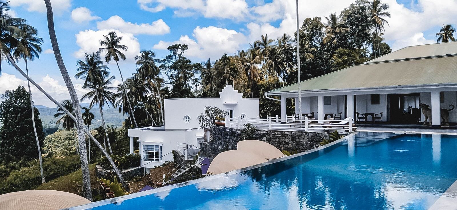 The swimming pool at Flame Tree Estate Hotel Sri Lanka
