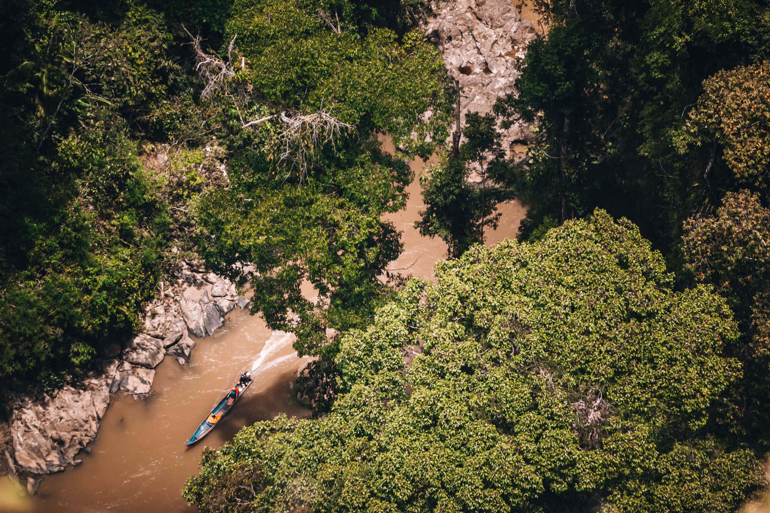 Aerial View of Battu Pungal in Borneo’s rainforest