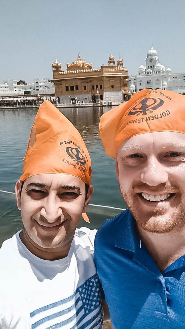 Travellers at the immersive Golden Temple in Amritsar