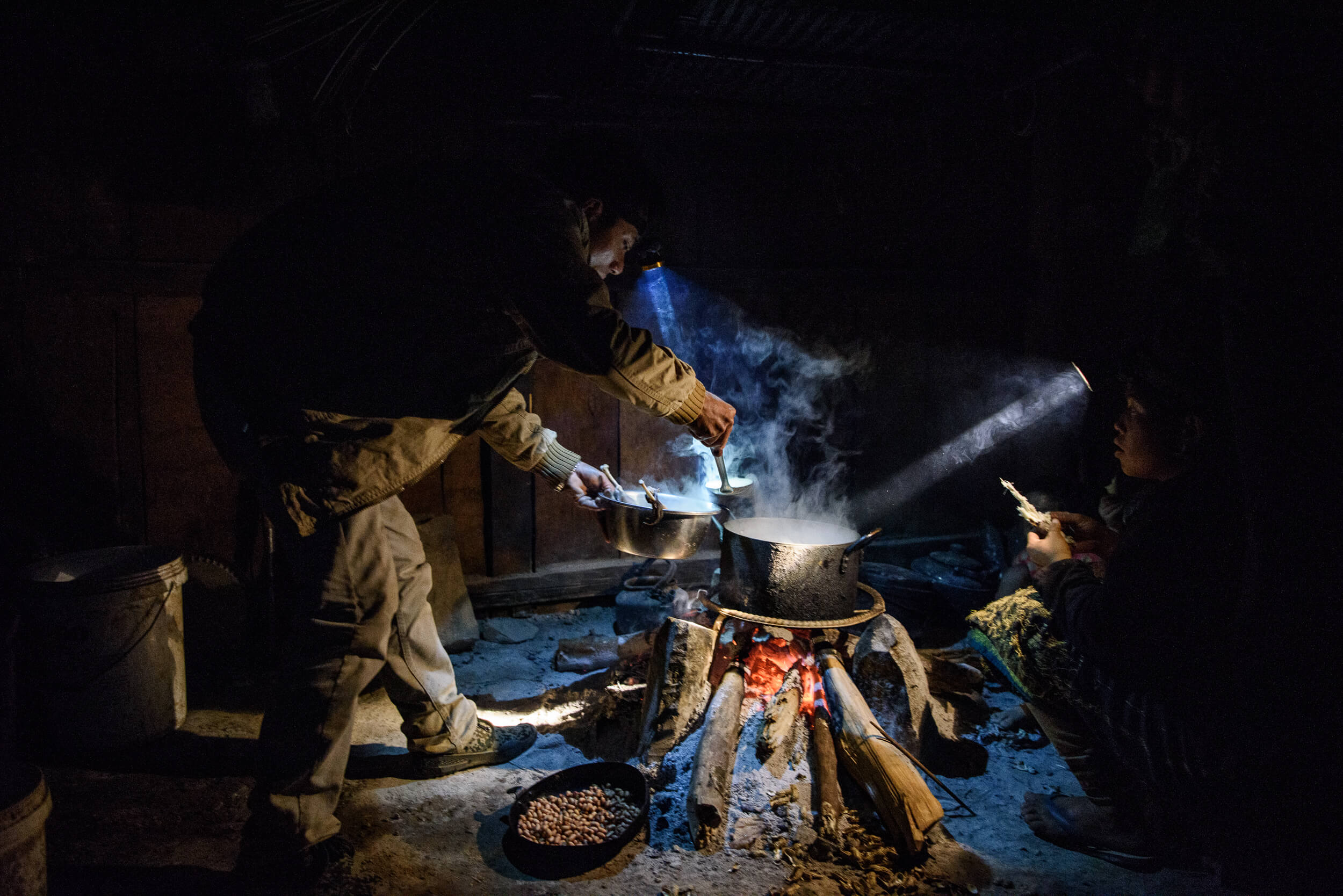 Local Mouchi Tribe around the fire