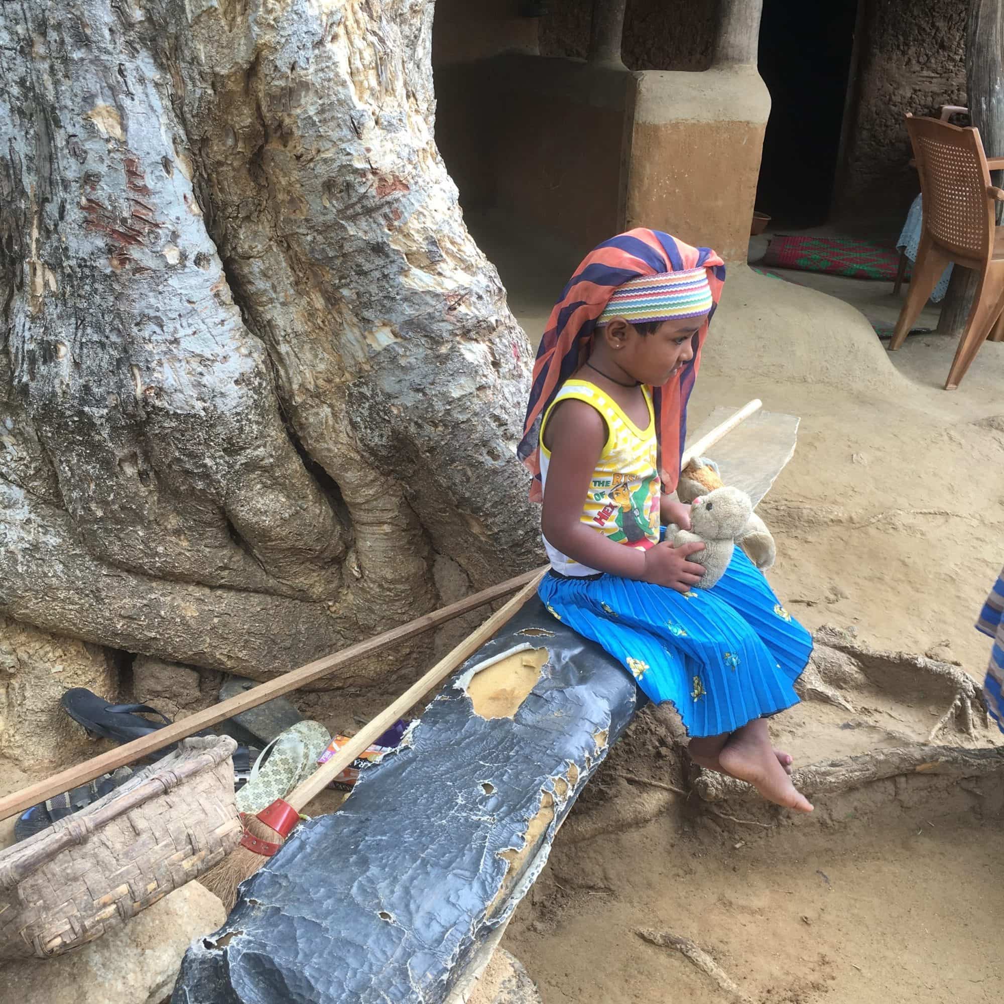 Local child in traditional dress in Sri Lanka