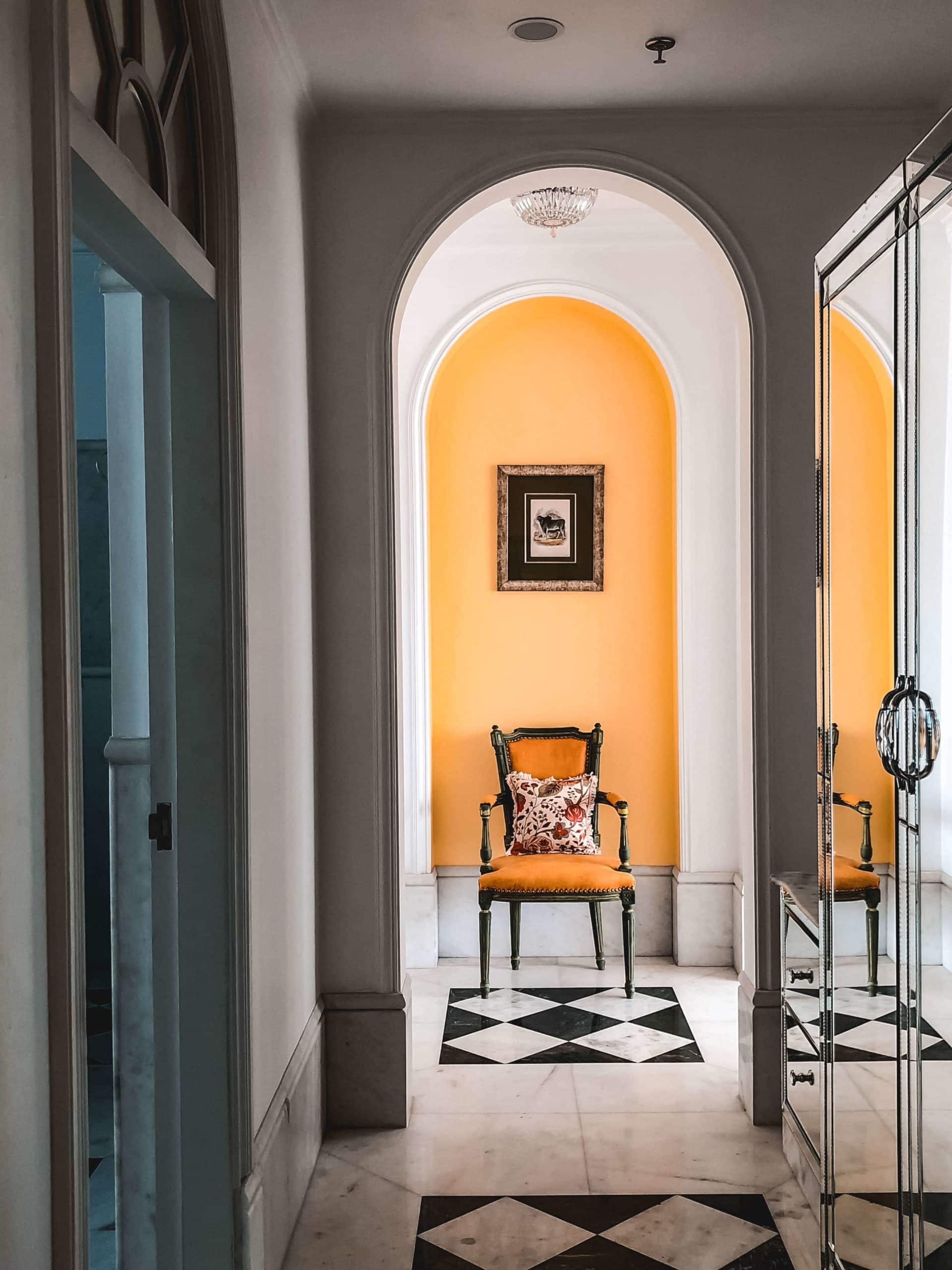 Hallway in Glenburn Penthouse with art deco flooring