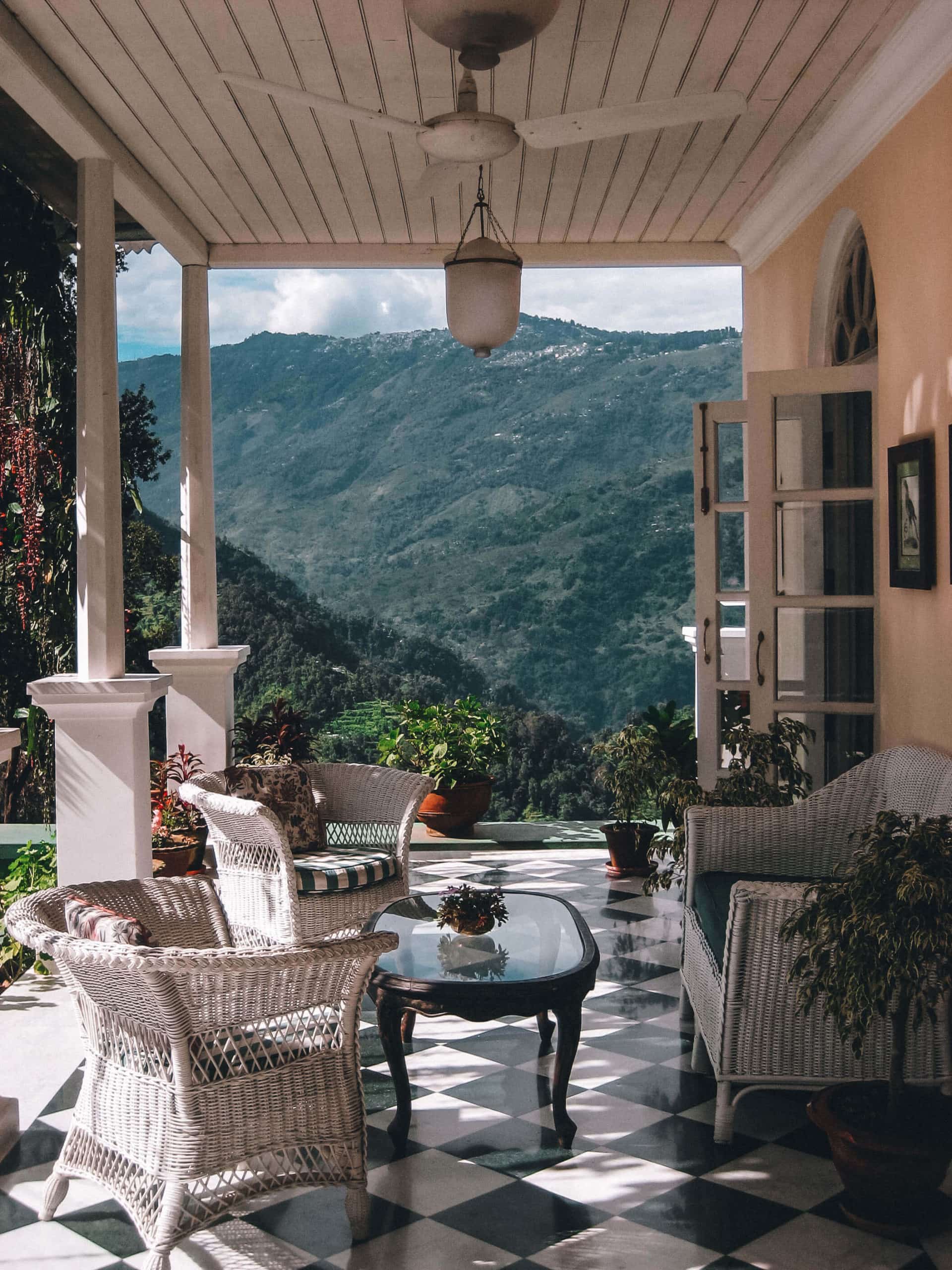 Patio of Glenburn Tea Estate near Darjeeling