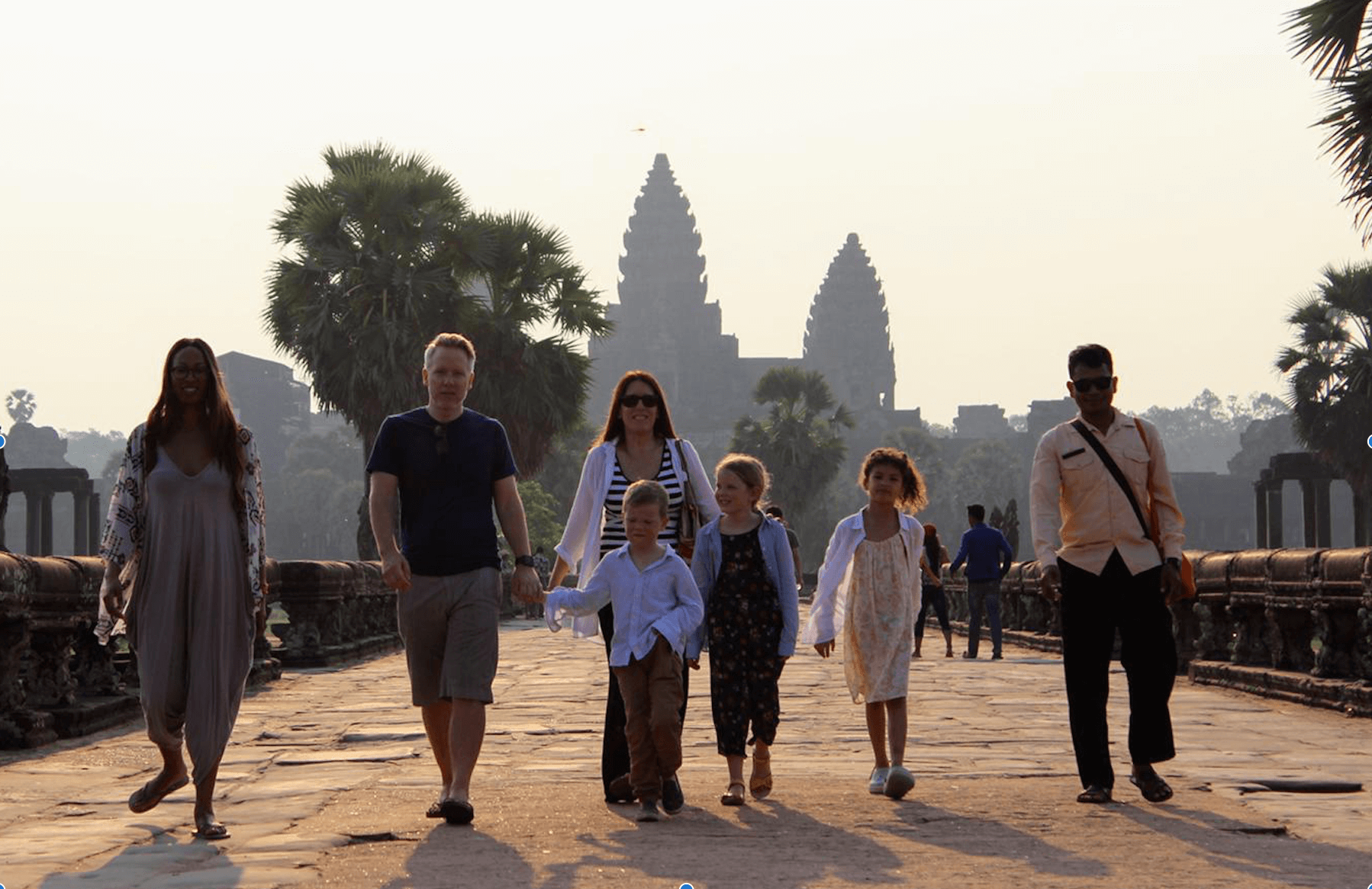 Family with guide at Angkor Wat