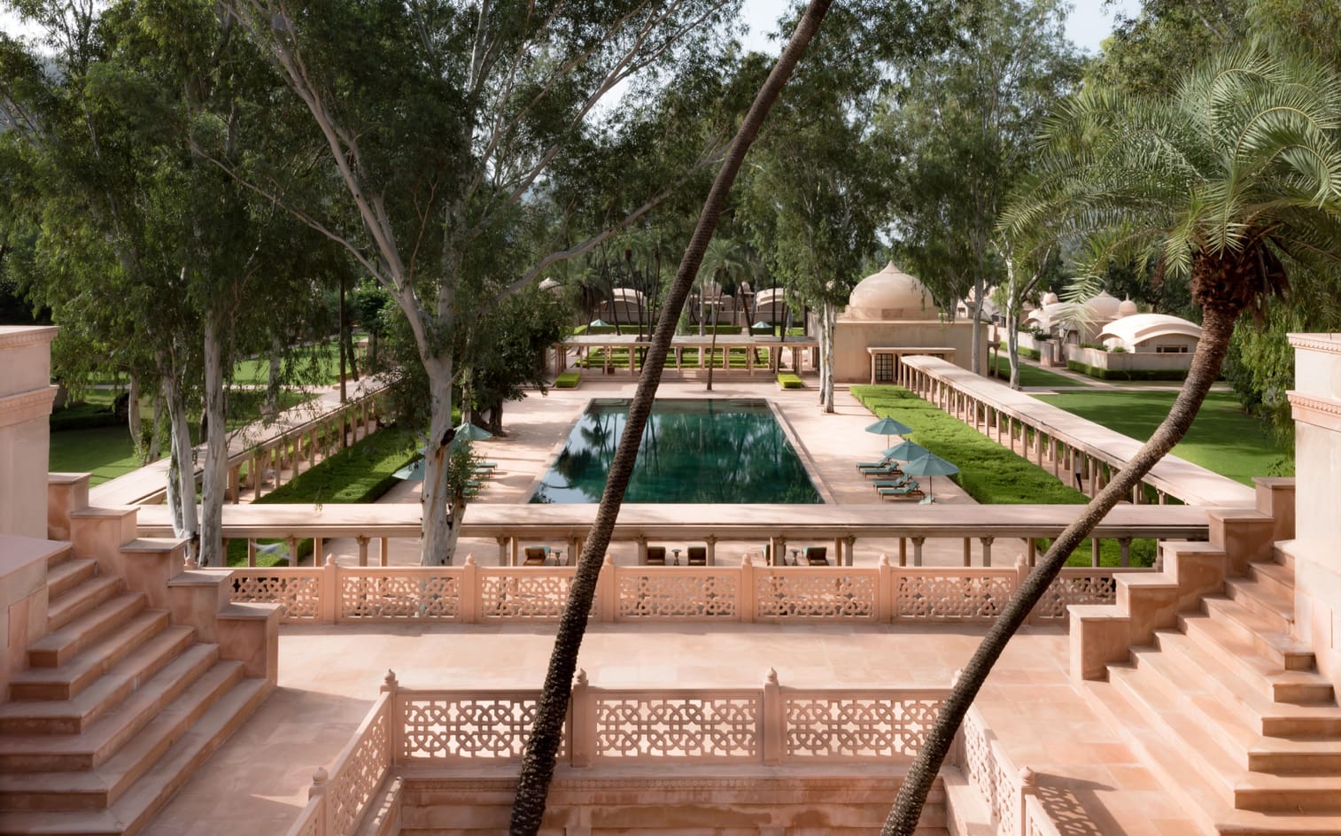 The luxurious Amanbagh hotel in Rajasthan, North India. Perfect to relax in a rural setting