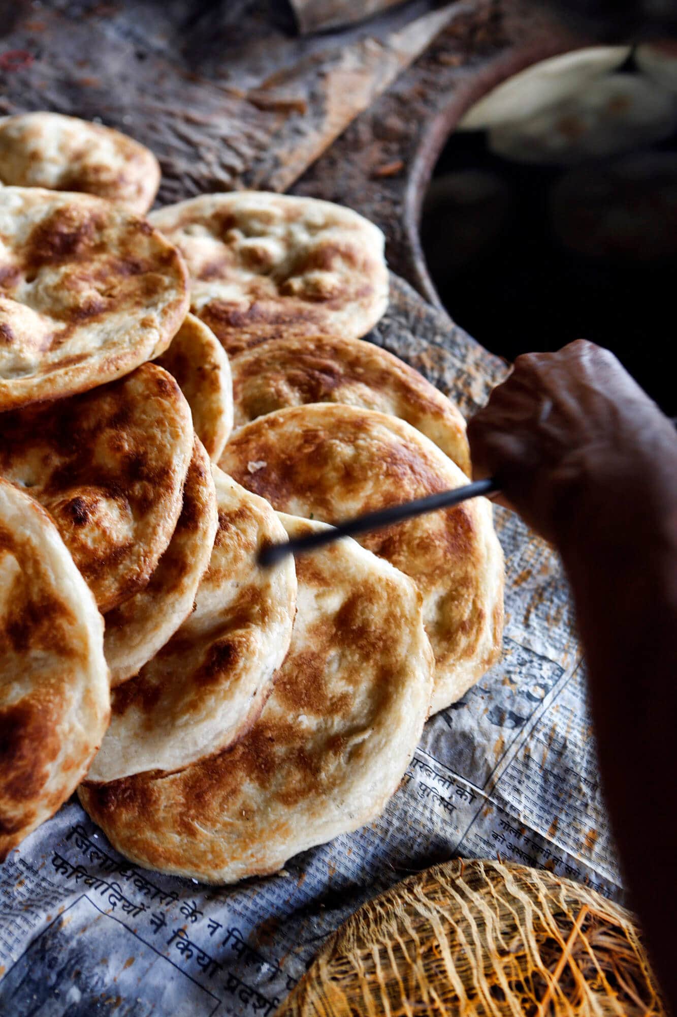 Fresh bread in an indian market