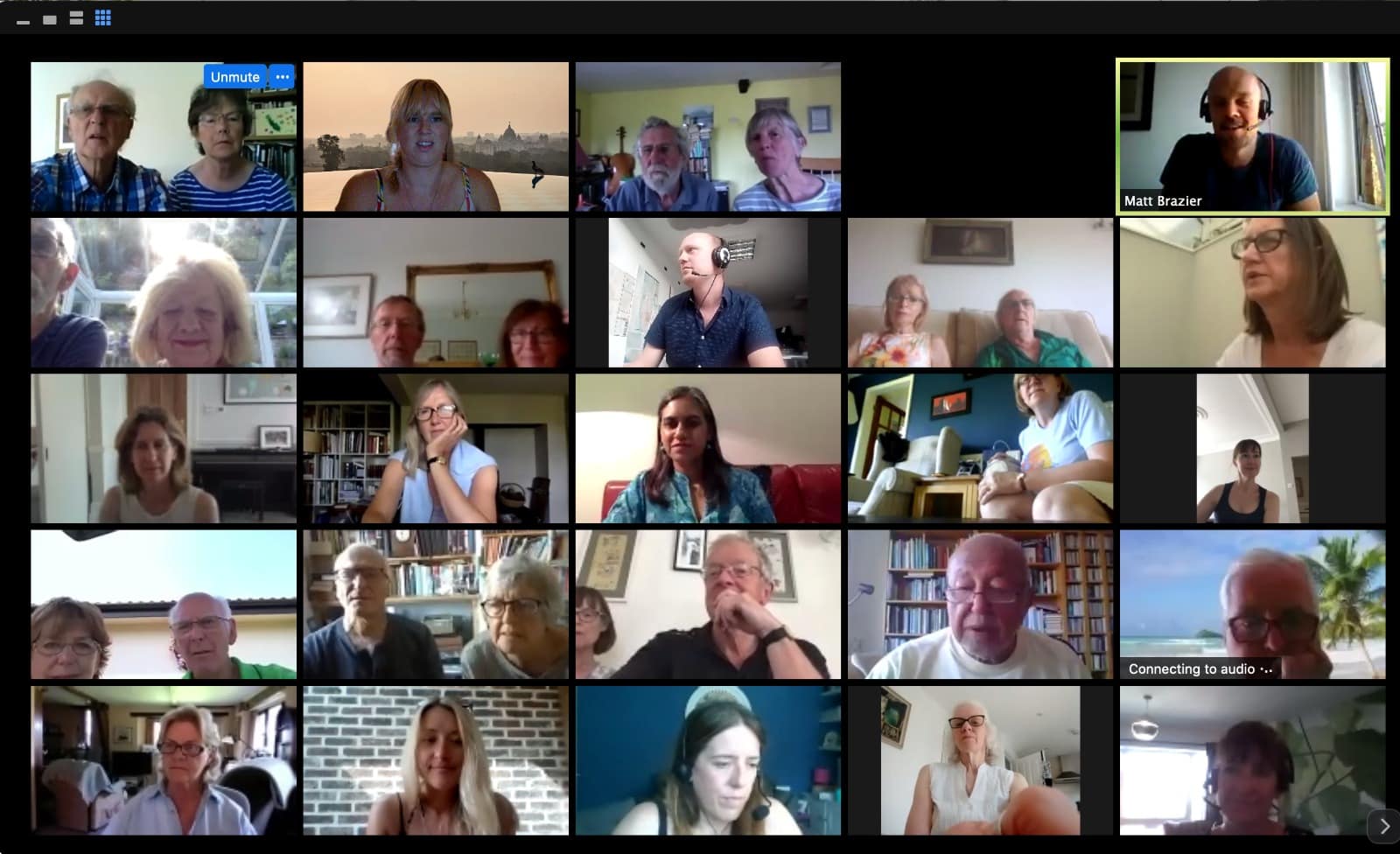 ETG travel community during a virtual event on zoom