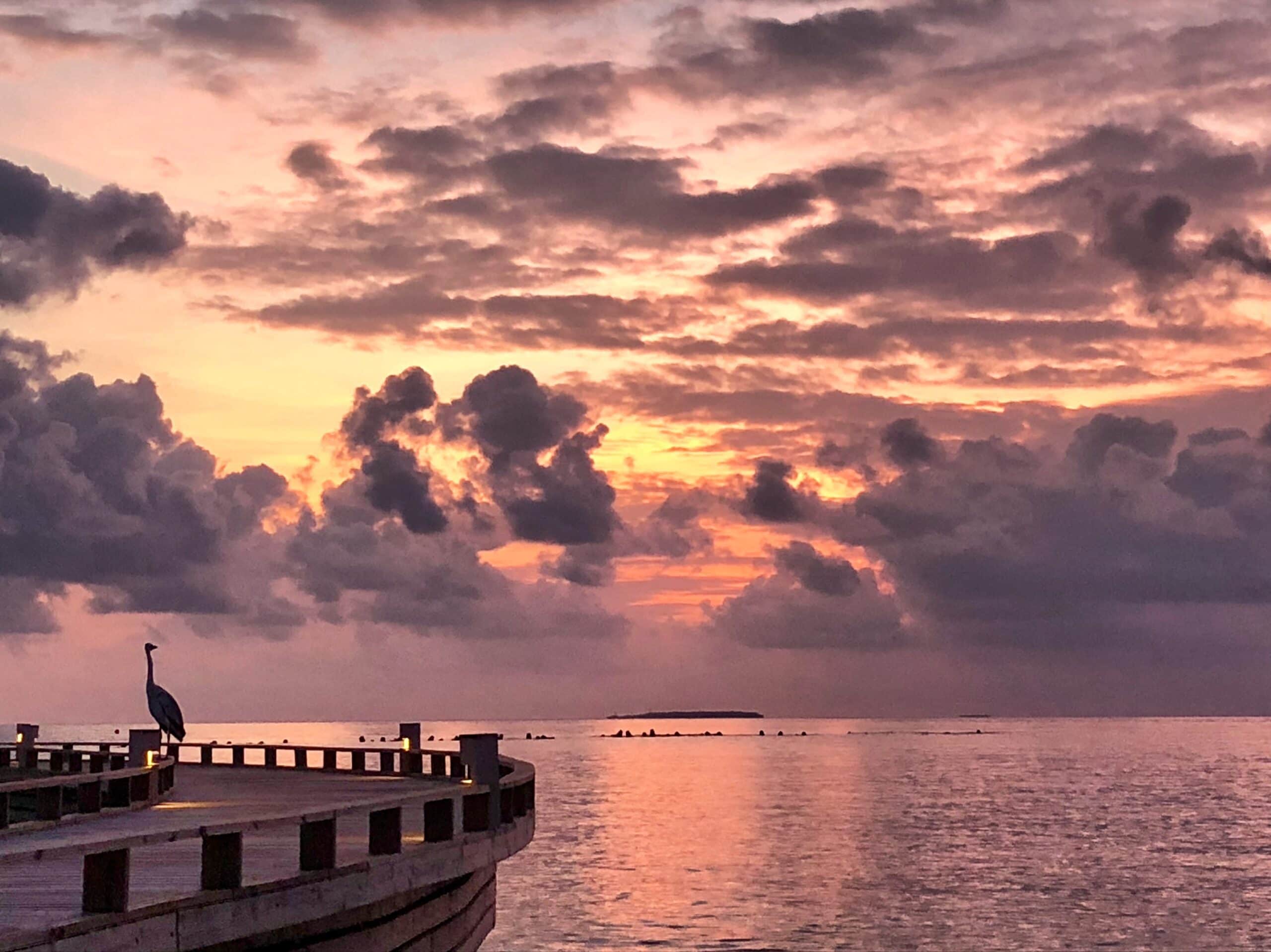 Incredible sunset at Milaidhoo Island in the Maldives