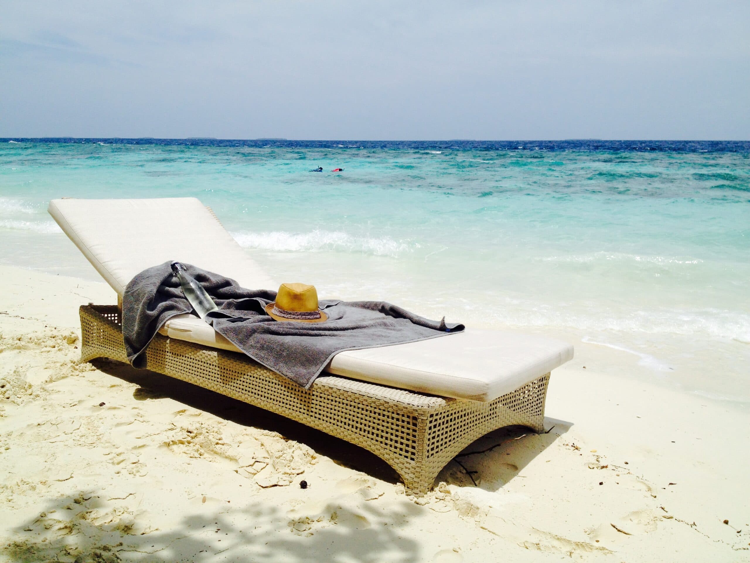 Typical beach set up in the Maldives