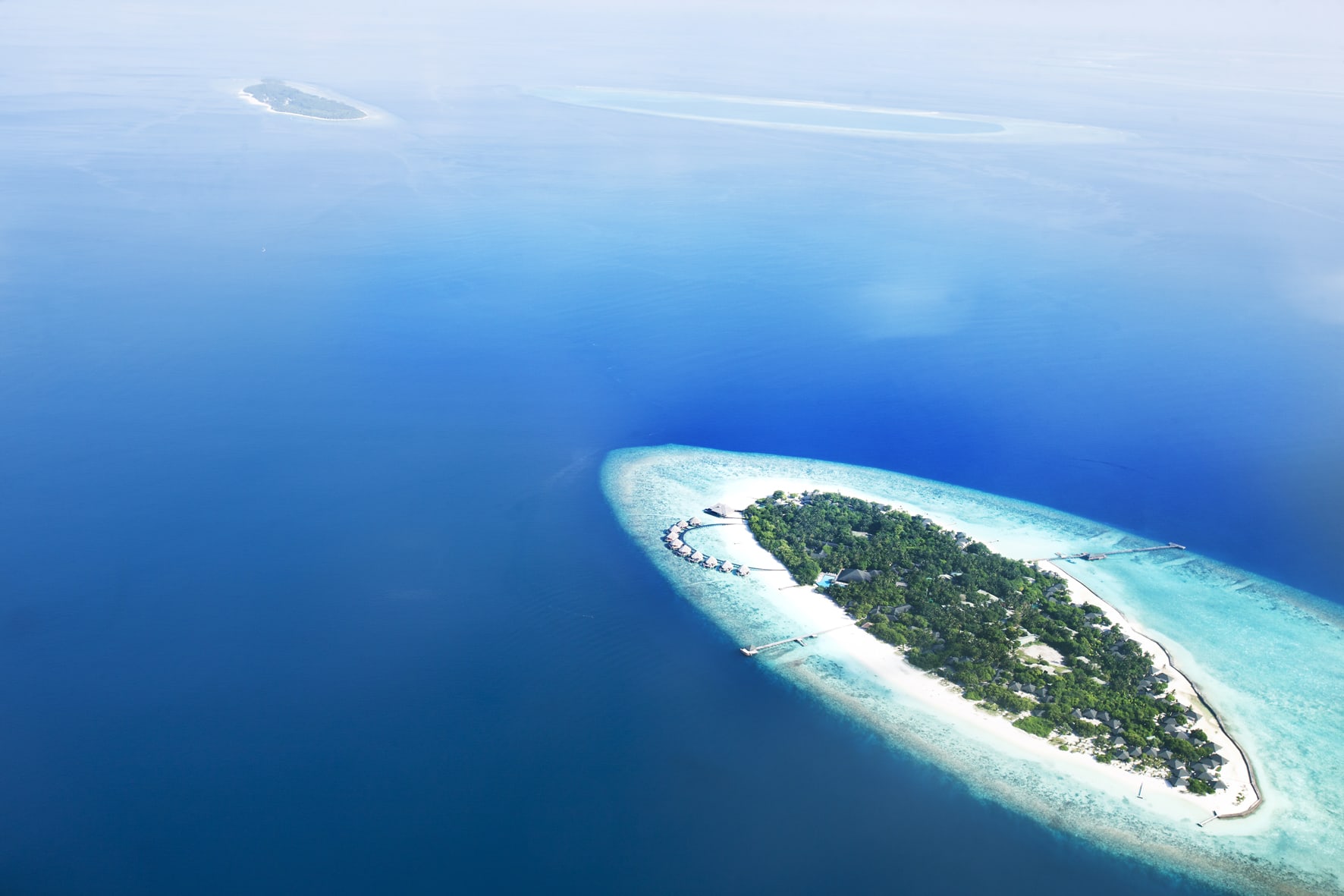 View from above - Private islands in the Maldives
