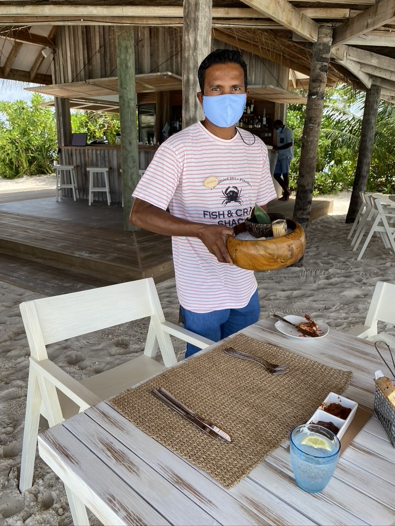 Lunch at the Crab Shack at Finolhu