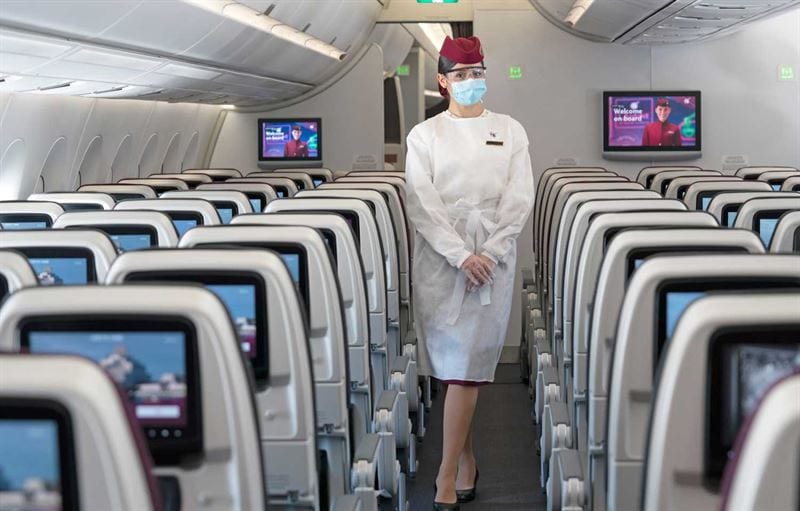 Uniform with Qatar Airways when travelling during the pandemic