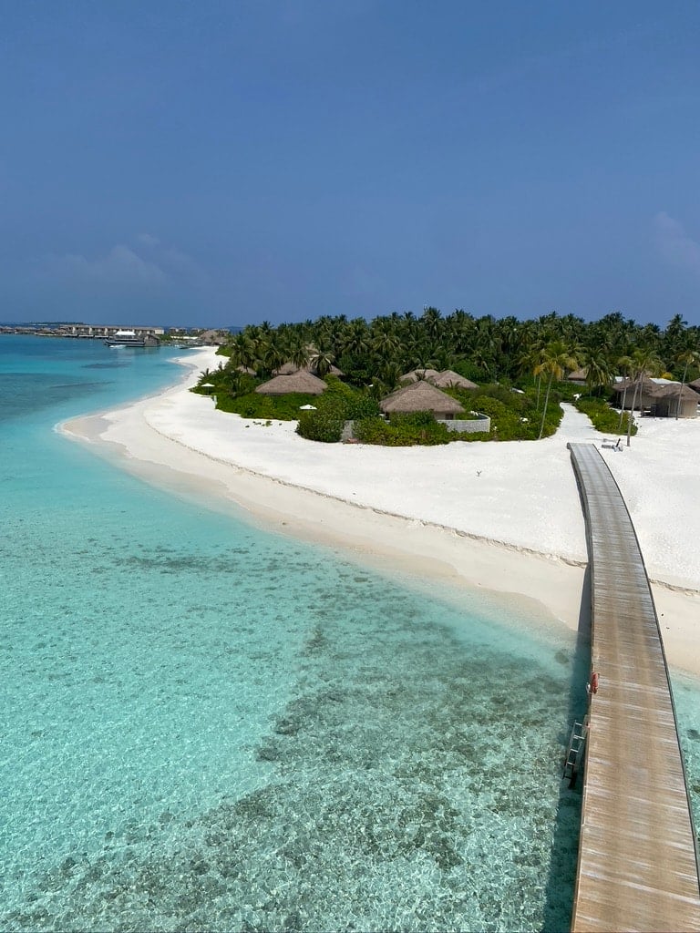 Aeriel view of Intercontinental Maldives